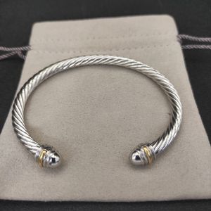 Exquisite designer pulseira mulher DY abertura ajustável pulseira de luxo torcido cabo fio pulseiras jóias simples ornamento vintage para homens zh151 B4