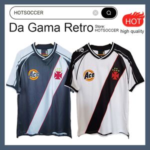 Vasco da Gama Mens Romario Retro 축구 유니폼 2000 Juninho Dede Luizao 축구 셔츠 홈 화이트 어웨이 블랙 00 01 미란다 짧은 슬리브 유니폼 탑