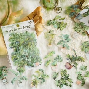 Gift Wrap 30pcs/pack Aesthetic Potting Plant PET Stickers DIY Scrapbooking Planner Collage Stationery Aesthetics Decor Flower