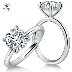 Cluster Rings Moissanite Ring Engagement For Women 925 Sterling Silver 2ct Round Cut D Color VVSI Lab Diamond Wedding Band Fine Jewelry