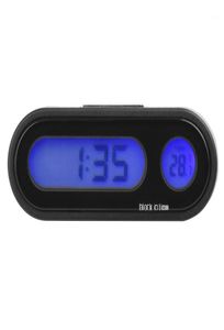 CARGOOL 2 in 1 Car Dashboard Digital Clock Adjustable LED Backlight Auto Thermometer Vehicle Temperature Gauge Black15528415