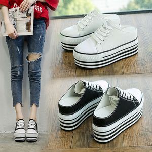 Verão Primavera Novo Casual e Alívio Interno Canvas Baotou Sapas de Toe Rount Round Sapho Sapato de Sole Sole 39299