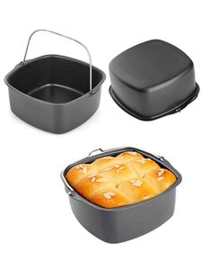 Bandeja de cozimento de bolo antiaderente cesta airfryer para assadeira pan acessórios de fritadeira de ar cesta de cozimento placa de pizza prato pote bakeware 240227