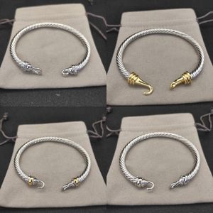 Bracciale di design di alta qualità dy semplice placcato oro braccialetto di lusso vintage braccialetto stile squisito per donna argento ornamento ritorto alla moda zh152 b4
