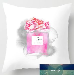 Luxury Designer Perfume Bottle Series Pillow Classic Style Pillows Peach Skin Fabric Pillow Cover Wholesale