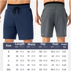 Luuemens herr shorts lululu yoga outfit män femte byxor som kör sport andas tränare korta byxor sportkläder gym träning vuxen fitness slitage torr elas