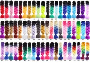 24inch 100g 2T 3T 4T Jumbo Braids Synthetic Crochet Hair Extensions Crochet Braid Ombre Braiding Hairs6492332