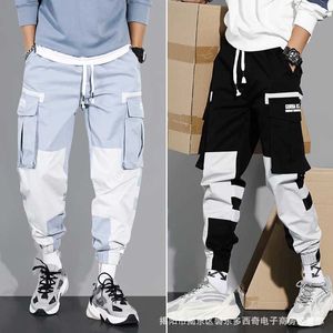 2024 Autumn And Winter New Cotton Overalls Men's Bunched Feet Fashion Brand Loose Men's Casual Pants T240307