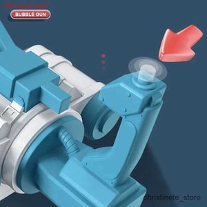 Kum Oyun Su Eğlencesi 2022 Elektrikli Gatling Kabarcık Makinesi 20 Delik Çift Tüp Otomatik Üfleme Kabarcık Oyuncakları Led Gatling Bubble Gun Summer Kid Oyuncak AC68