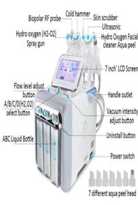 Skicka hela 6 i 1 H2O2 Hydrafacial Dermabrasion Hydro Water Microdermabrasion Aqua Peeling RF Skin Scrubber Oxygen Spray6581908