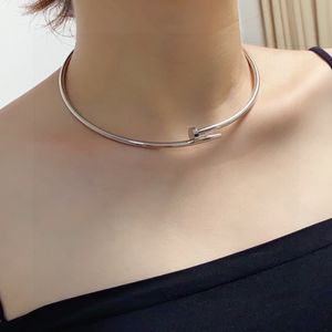 Nail necklace clou collar ladies Gold plated 18K for women designer premium gift T0P designer Diamond free nail collar 009