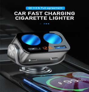 Car Cigarette Lighter Socket Splitter Charger Dual USB QC 30 Quick Charge 12V Auto Cigarette Lighter Sockets Power Adapter Plug1606505