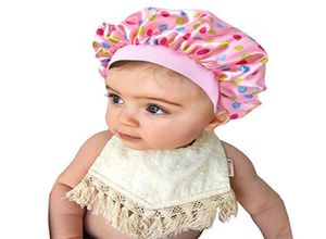 Kids Floral Fruit Print Satin Bonnet Girl Boy Night Sleep Cap Hair Care Soft Head Cover Wrap Beanies Skull 9 Colors7165289