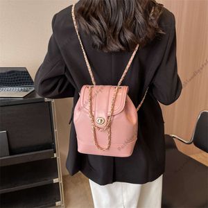 Multi functional Womens Backpack 2023 Korean Fashion Chain Lock Buckle Small Bag Instagram Trend