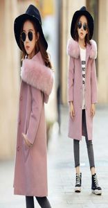 2019 Autumn Winter Girls Fashion Thicking Large Fur Collar Wool Coat Jacketmx1909168982702