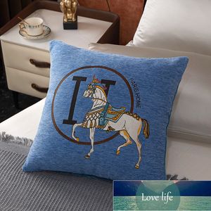 Легкая роскошная наволочка из синели с лошадью, домашний диван, подушка, прикроватная мягкая сумка, подушки для поддержки поясницы, офисный сон