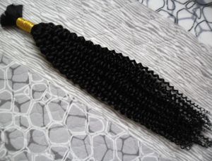 Bulk Afro Kinky Curly flätande hår 100 Nej inslag Human Hår bulk för flätning 100 g Nej inslag Human Hair Bundles4672394