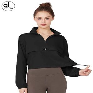 Al Jacket Sports Coat Womens Sunscreen Yoga Clothes Quick-drying Long Sleeve Top Zipper Cardigan Fiess YC261