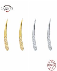 Stud CANNER Real 925 Sterling Silver Moda Marfim Diamante Brincos Cartilagem Piercing Para Mulheres Jóias Pendientes8224589