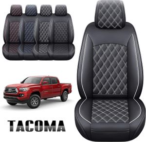 Seat Covers Full Set Durable Waterproof Leather for Pickup Truck Fit for Toyota Tacoma 2005 to 2023