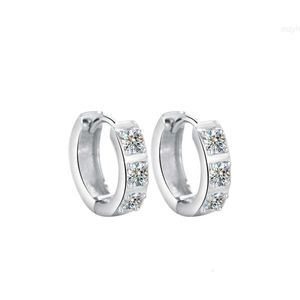 Silver S925 Mosan Diamond Earrings 60 -point Ear Hook Advanced a Allergies