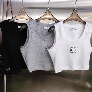 designer tshirt clothes women Embroidery Logo Tank Tops women Summer Short Slim Navel exposed outfit Elastic Sports Knitted Tanks