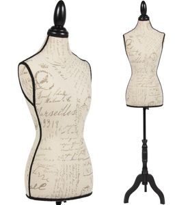 Kvinnlig mannequin torso klänning form display w svart stativstativ designer mönster1992385