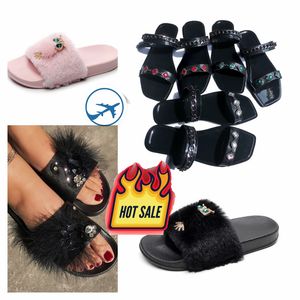 Designer Slippers Beach Sandálias planas clássicas de luxo de verão Lady Lady Flip Flips Top Quality Men Slides Slides Gai Tamanho 36-41 Frete grátis