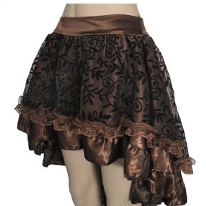 kjol s6xl steampunk gothic svälja svans kjol kvinnor mini spets ruffle kostym hög låga nederkant viktoriansk dansdräkt för flickor plus storlek