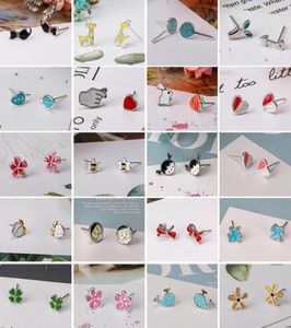 Stud Earrings 30 Kinds Trendy Gifts For Women Girl Girls Cute Cats Beer Whale Giraffes Flowers Hearts Geometric6239557