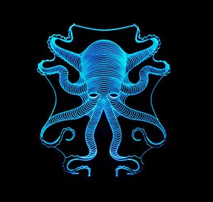 Christmas octopus night light colorful remote control 3D touch lamps visual lamp gift atmosphere decorative led lights1396334