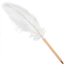 Creative White Feather Ballpoint Pens For Wedding Gift Signature Pen Birthday Party Home Decoration Office School6714268