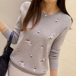 Külep Ohclothing Sonbahar Kazak Kadın Nakışları Kış Kış Kadın Kazak ve Külkü Kadın Tricot Jersey Jumper Plowing Femme