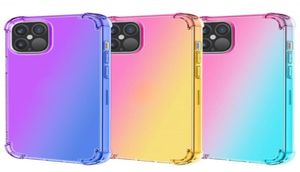 Gradient Dual Color Transparent TPUPC Cases Shockproof Phone Case for iPhone 13 12 11 Pro Max XR XS 8 Plus1151222