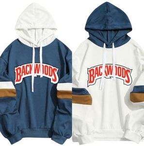 New Backwoods Lettere Stampa Uomo Donna Felpe con cappuccio Felpa con cappuccio Felpa con cappuccio Streetwear Patchwork Pullover Dropship Abbigliamento personalizzato X05254754278