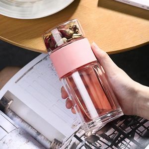 Wine Glasses Durable Glass Water Bottle 3 Colors Exquisite Heat-resisting Tea Drink For Household