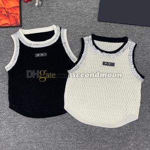 Sequin Neck Tanks Top Women Crew Neck Vest Spring Summer Sport Crop Tops Gym Fitness Wear