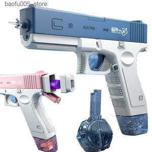 Sand Play Water Fun Gun Toys Electric Water Gun Toy Bursts Childrens High-pressure Strong Charging Energy Bared Water Automatic Water Spray Glock 230704 Q240307