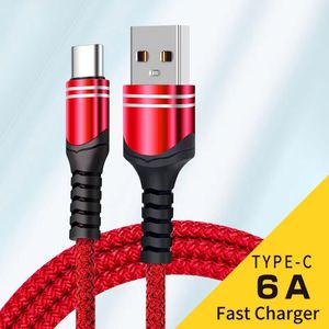 66W USB Type C Cable 6A Fast Charging Cable Phone Charger USB C Data Cable Cord For Huawei LG Samsung Xiami Google