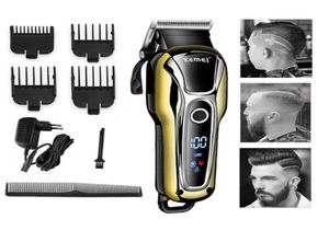 Kemei1990 Barber Kit Cutter Hair Clipper Professional Trimmer for Men Haircut充電式サロン電気トリマーShaver LCD DIS2144851