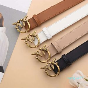 New Light Luxury Leather Swallow Trendy Fashionable and Versatile Flying Bird Buckle Cowhide Belt