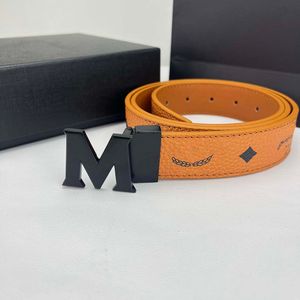 2024 M Luxury designer Buckle belt Fashion Genuine Leather Women Belts For men Letter Belt Double Big gold silver classical white black Orange fashion belt