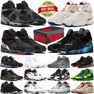 With Box Jumpman 8 8s mens womens basketball shoes Gunsmoke Playoffs Aqua Chrome Cool Grey Countdown Pack men women trainers Outdoor sports sneakers