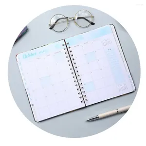 Dagbok Notepad varje vecka månadsvis planerare premium A5 spolring lös blad anteckningsbok smidig skrivning förtjockade sidor