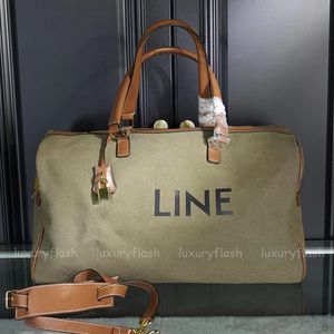 Duffel Bags Green Canvas Travel Bag Designer Fashion Handväskor Tygväskor Lyx 2024 Ny Man and Woman Handbag stor kapacitet 49 cm