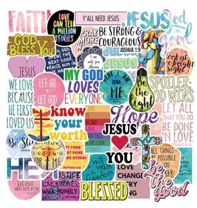 50pcs lot Jesus Christ Faith Addicts Fashion Waterproof PVC Removable Stickers Laptop Guitar Luggage Case Car Motorcycle Graffiti 2652831