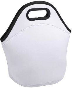 Sacos de almoço de sublimação em branco branco reutilizável neoprene sacola bolsa isolada macio diy escola casa saco