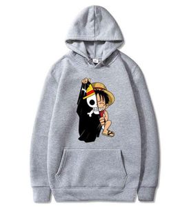 2020 Anime giapponese One Piece Rufy Felpe con cappuccio da uomo Casual Homme Fleece Pullover con cappuccio G2207133016769