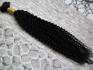 Bulk Afro Kinky Curly flätande hår 100 Nej inslag Human Hår bulk för flätning 100 g Nej inslag Human Hair Bundles7089385