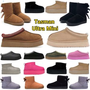 Designer boot Women Australia Tazz Boots Tasman kapcie dziecięce kasztanowe futro owczarek muły ultra mini platforma dla dzieci zamsz jesienne zima nad botkami kolanowymi